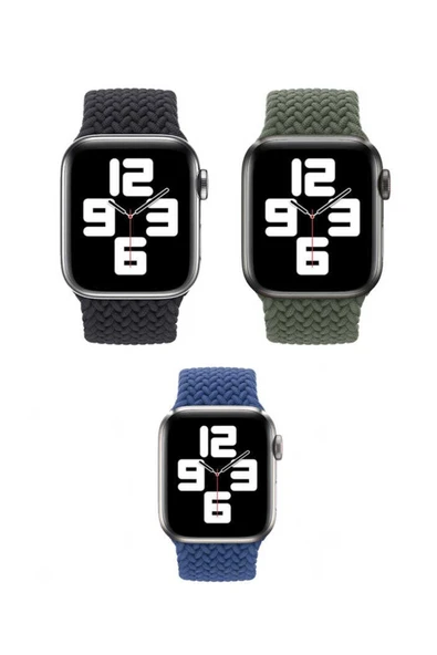 Watch 2/3/4/5/6/7/8/se/ultra/nike 42mm 44mm 45mm 49mm Hasır Kordon Large 16cm (KRD-32) - 5