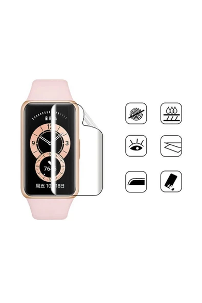 Huawei Band 6 Ekran Koruyucu Kavisli Silikon Yapılı Nano (narr Tpu Body) - 4