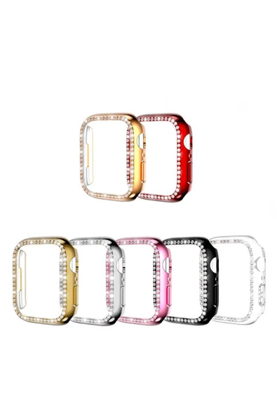 Watch 2/3/4/5/6/7/8/se/nike 40mm Uyumlu Kılıf Taşlı Kasa Koruyucu 360 Tam Koruma Kapak (Gard 05) - 3