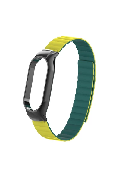 Xiaomi Mi Band 7 Kordon Çift Renkli Mıknatıslı Magnetic Deri Baklalı Tasarım (KRD-69) - 2