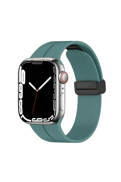 Watch Seri 2/3/4/5/6/7/8/se 38/40/41mm Magnetic Tokalı A Kalite Sport Silikon Kordon (KRD-84)