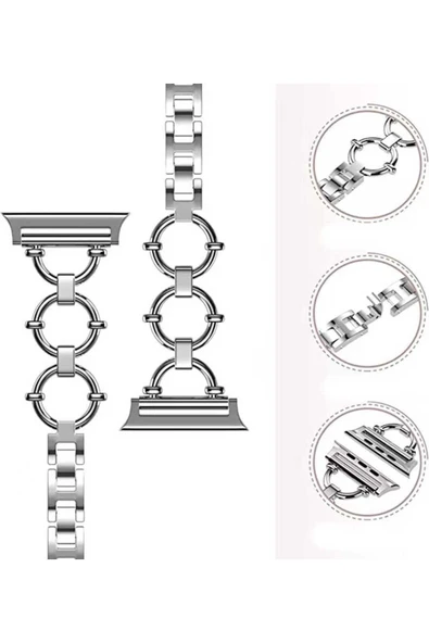 Watch 2/3/4/5/6/7/8/se/nike 38mm 40mm 41mm Metal Kordon Tasarım (KRD-56) - 3