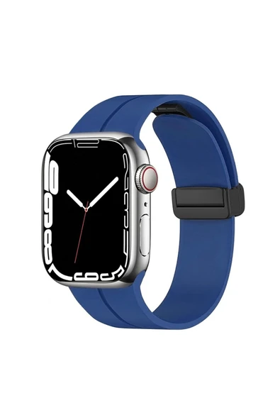 Watch Seri 2/3/4/5/6/7/8/se 38/41/40mm Magnetic Tokalı A Kalite Sport Silikon Kordon (KRD-84) - 2
