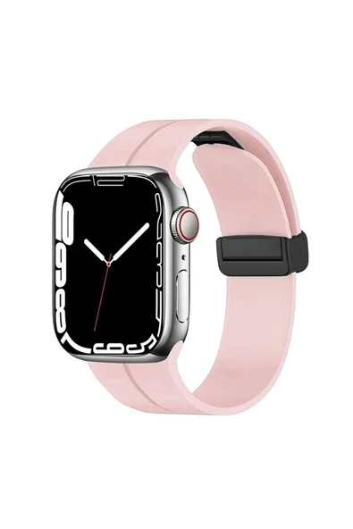 Watch Seri 2/3/4/5/6/7/8/se 45/44/42mm Magnetic Tokalı A Kalite Sport Silikon Kordon (KRD-84)