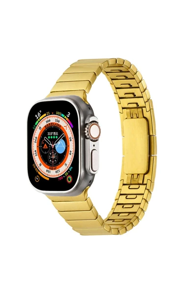 Apple Watch 2/3/4/5/6/7/8/se/ultra 49mm 44mm 45mm 42mm Metal Kordon Çizgi Tasarım (krd-82) - 3