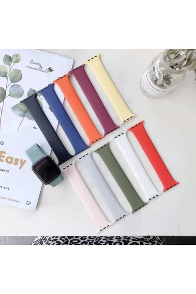 Watch 2/3/4/5/6/7/8/se/ultra/nike 42mm 44mm 45mm 49mm Mat Silikon Kordon Large 16.4cm (KRD-31) - Resim 4