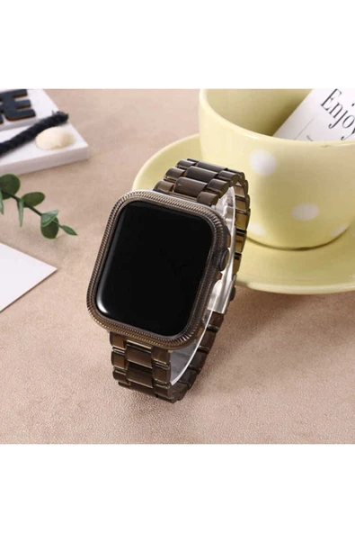 Watch 2/3/4/5/6/7/8/se/Uyumlu 38mm 40mm 41mm Şeffaf Kordon Şık Tasarım (KRD-33) - 5