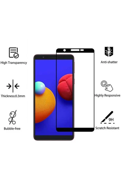 Samsung Galaxy A01 Core Ekran Koruyucu Kırılmaya Dayanıklı Cam Koruyucu -muzy-5d! Siyah - 4