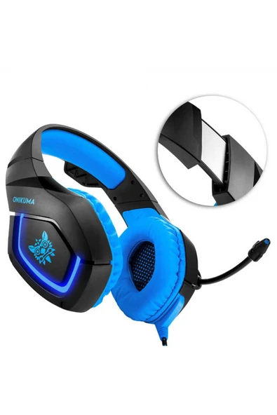 Hafif Portatif Kolayca Katlanıp Taşınabilir Dizayn Kulaklık (Onikuma K1B Oyuncu Kulaklığı 3.5mm) - 3