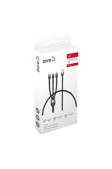Shira Serisi 3 in 1 USB Kablo 30cm - 2