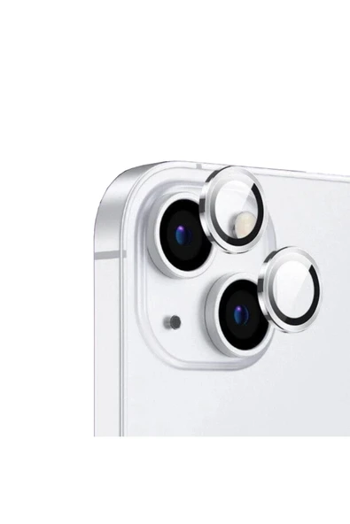 Iphone 14 Uyumlu Safir Kamera Lens Koruyucu (kolay Takma Aparatlı) Cl-12 Gümüş - 2