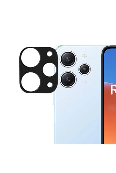 Xiaomi Redmi 12 Kamera Lens Koruyucu Siyah Çerçeveli Korunaklı (3D K.C) - 2