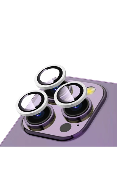 Iphone 12 Pro Max Safir Kamera Lens Koruyucu -kolay Takma Aparatlı! Cl-12 Gümüş