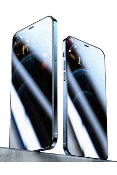 İphone 12 Pro HEPTEKİLETİŞİM Rika Premium Privacy Temperli Cam Ekran Koruyucu