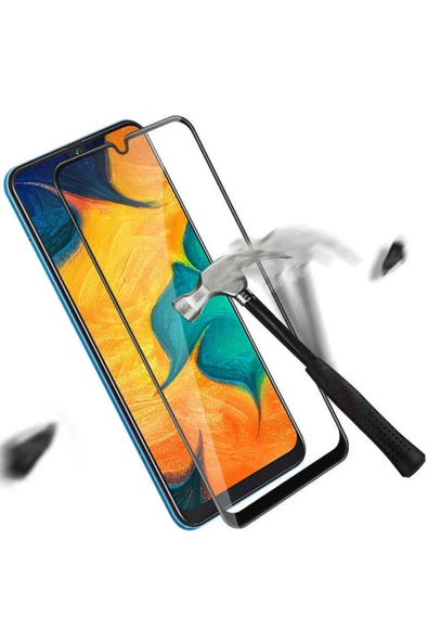Realme C15 Ekran Koruyucu Kırılmaya Dayanıklı Cam Koruyucu -muzy-5d! Siyah - 4