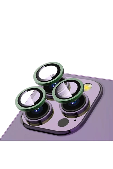 Iphone 13 Pro Safir Kamera Lens Koruyucu -kolay Takma Aparatlı! Cl-12 Yeşil - 2