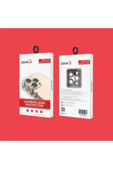 Iphone 13 Pro Uyumlu Safir Kamera Lens Koruyucu (kolay Takma Aparatlı) Cl-12 Siyah - 5