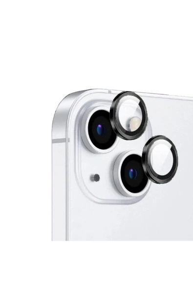 iPhone 13 Mini Safir Kamera Lens Koruyucu (KOLAY TAKMA APARATLI) CL-12 Siyah