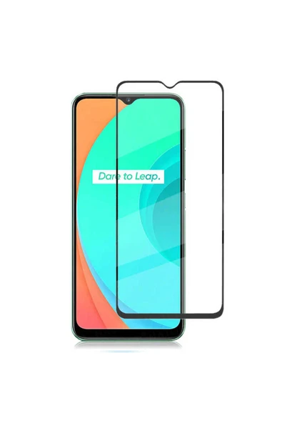Realme C15 Ekran Koruyucu Kırılmaya Dayanıklı Cam Koruyucu -muzy-5d! Siyah - 2