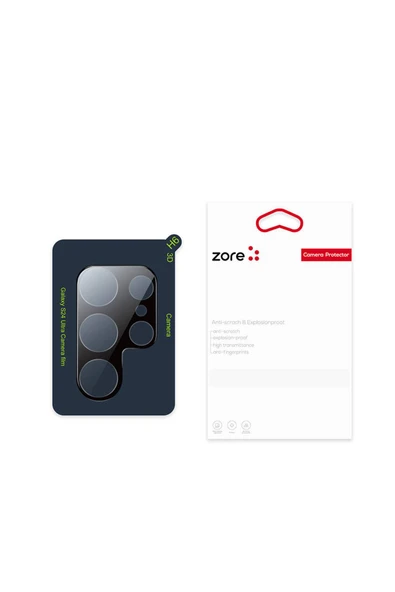 Samsung Galaxy S24 Ultra Kamera Lens Koruyucu Siyah Çerçeveli Korunaklı (3D K.C) - 3