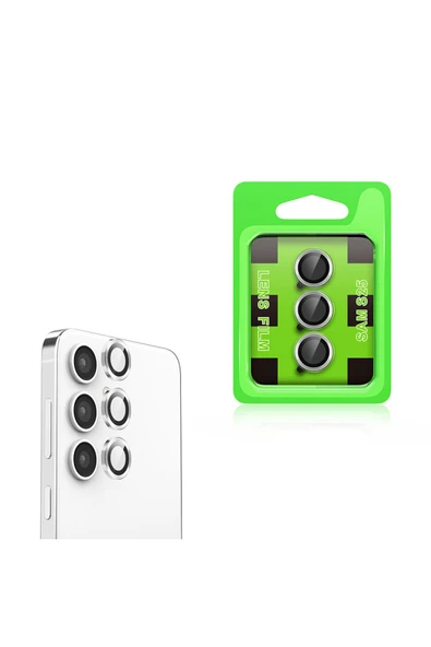 Samsung Galaxy S25 Kamera Lens Koruyucu-Gümüş-CL-07