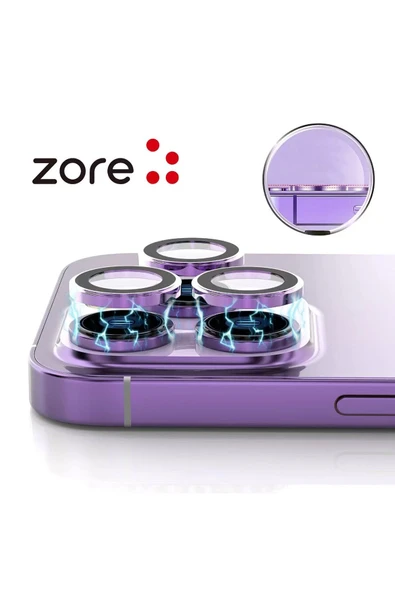 Iphone 14 Uyumlu Safir Kamera Lens Koruyucu (kolay Takma Aparatlı) Cl-12 Gümüş - 3