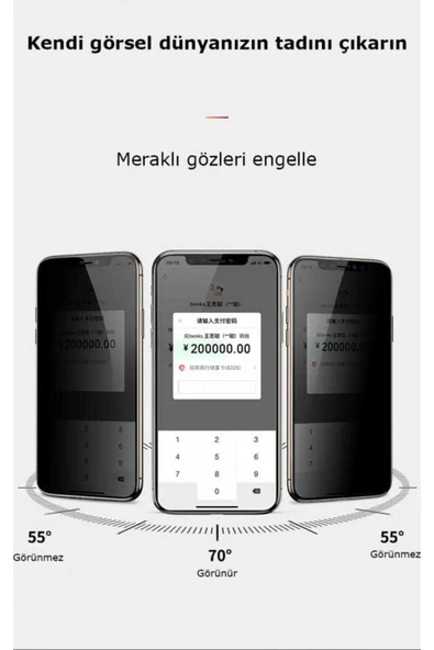 Apple Iphone 12 Pro Max Heptekiletişim Kor Privacy Cam Ekran Koruyucu - 5