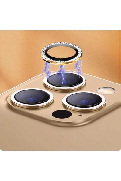 iPhone 15 Plus Kamera Lens Koruyucu Renkli Taşlı Tasarım Kolay Takma Aparatlı (CL-06) Pembe - Resim 4