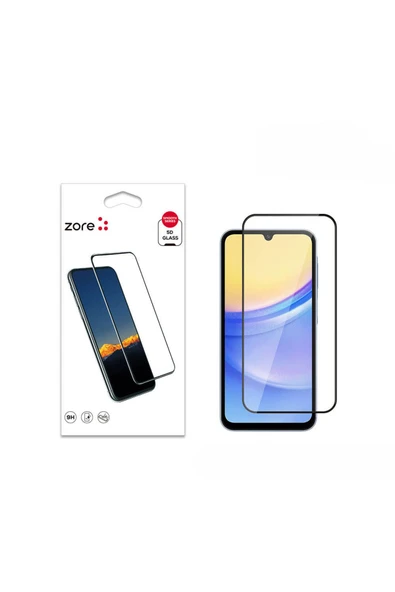 Samsung Galaxy A15 Ekran Koruyucu Kırılmaya Dayanıklı Cam Koruyucu (Muzy-5d) Siyah - Resim 2