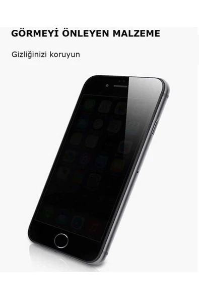 iPhone SE 2022 Hayalet Ekran Koruyucu Tam Kaplayan Kavisli Tasarım (Z-KOR-PRİVACY) Siyah - 4