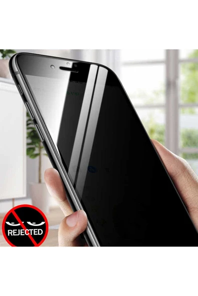 iPhone SE 2022 Hayalet Ekran Koruyucu Tam Kaplayan Kavisli Tasarım (Z-KOR-PRİVACY) Siyah - 3