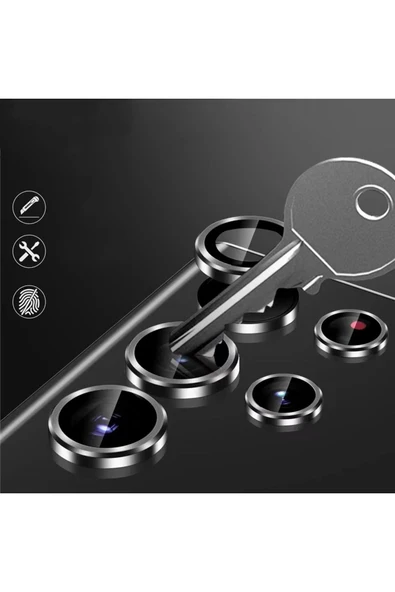 Samsung Galaxy S23 FE Kamera Lens Koruyucu Cam Filmi Tam Kaplama Tasarım (z-kamera-camı) Siyah - 4