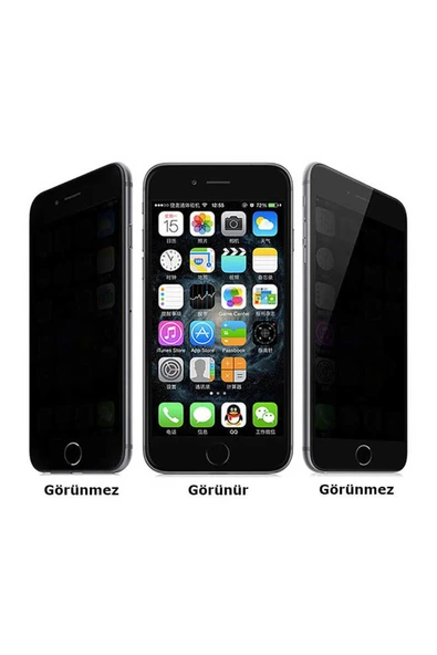 iPhone 7 Hayalet Ekran Koruyucu Tam Kaplayan Kavisli Tasarım (Z-KOR-PRİVACY) Beyaz - 4