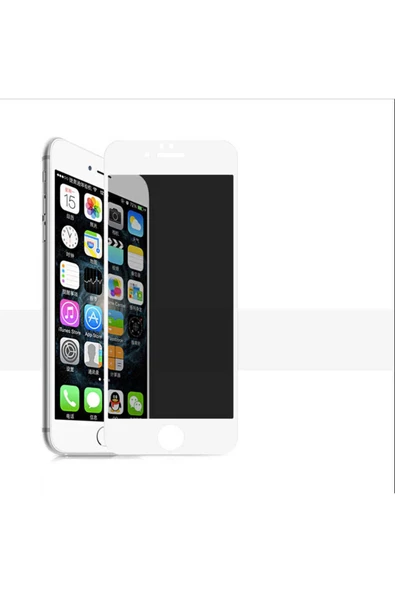 iPhone 7 Plus Hayalet Ekran Koruyucu Tam Kaplayan Kavisli Tasarım (Z-KOR-PRİVACY) Beyaz