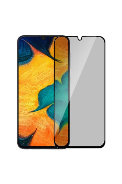 Samsung Galaxy A50 Hayalet Ekran Koruyucu Temperli Tam Kaplayan Tasarım (New 5D Privacy) Siyah