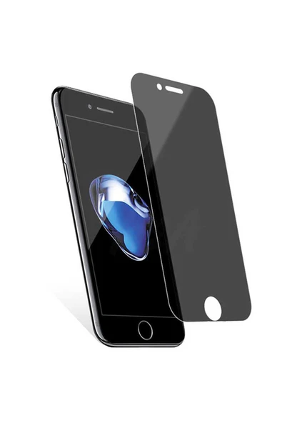 iPhone SE 2022 Hayalet Ekran Koruyucu Tam Kaplayan Kavisli Tasarım (Z-KOR-PRİVACY) Siyah