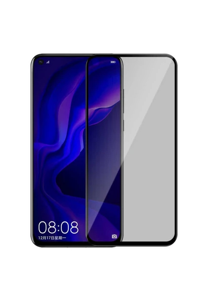 Oppo A52 Hayalet Ekran Koruyucu Temperli Tam Kaplayan Tasarım (New 5D Privacy) Siyah