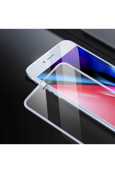 Iphone 7 Plus Ekran Koruyucu Tam Kaplayan Pürüzsüz Ve Hassas Dizayn (ANTİ-DUST) Beyaz
