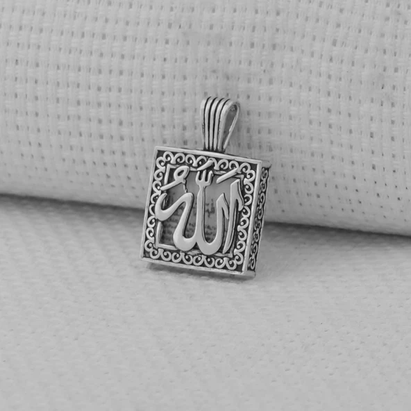 Cevşeni Kebir Dualı Allah Yazılı 925 Ayar Gümüş Kolye Ucu - Resim 2