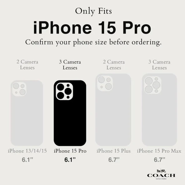 Coach Hakiki Çakıllı Deri iPhone 15 Pro Kılıfı - 2
