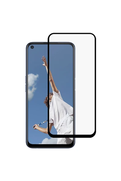 Oppo A72 Ekran Koruyucu Kırılmaya Dayanıklı Cam Koruyucu (Muzy-5d) Siyah