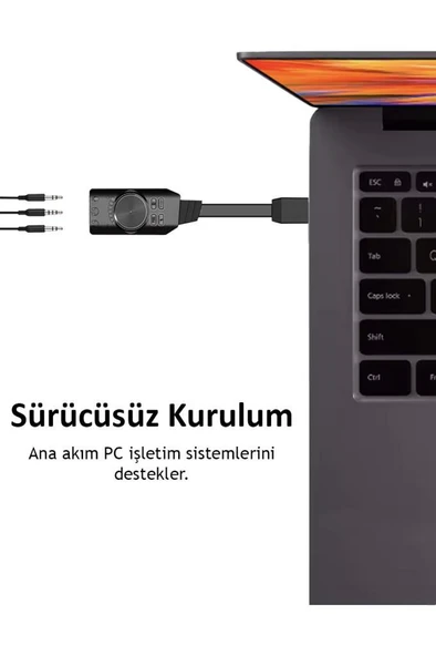 Midex SG-135 Harici Usb Ses Kartı Gaming Pubg Lol Oyun 7.1 Ses Kartı Stüdyo ve Çok Amaçlı - 4