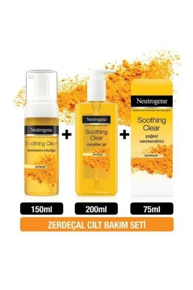 Neutrogena Soothing Clear Micellar Jel Temizleyici 200 ml Köpük 150 ml Yağsız Nemlendirici 75 ml ürün görseli