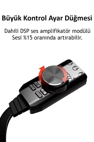 Midex SG-135 Harici Usb Ses Kartı Gaming Pubg Lol Oyun 7.1 Ses Kartı Stüdyo ve Çok Amaçlı - 3