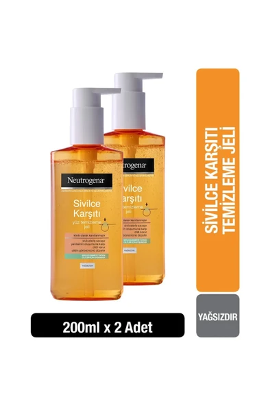 Neutrogena Sivilce Karşıtı Yüz Temizleme Jeli 200 ml 2 Adet - 1