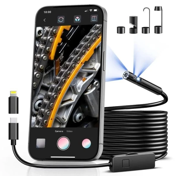 Fulljion 8+1 Ayarlanabilir LED Işıklı 1920P Muayene Kamerası 1 Interface