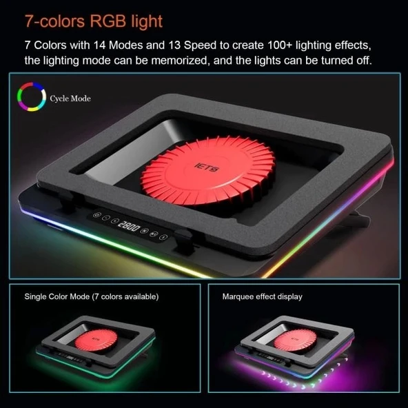 IETS GT600 RGB Dizüstü Bilgisayar Soğutucu V2(RGB+HUB) - 4