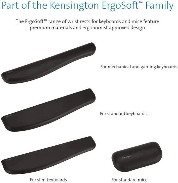 Kensington İnce Klavyeler için ErgoSoft Bilek Desteği (K52800WW) - 6