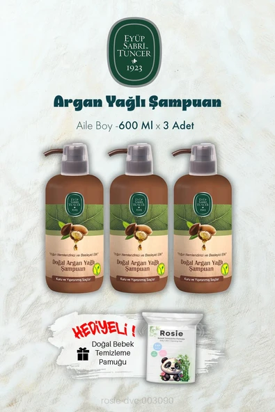600 ML Argan Yağlı Şampuan X 3 ve ROSIE Hediyeli ürün görseli