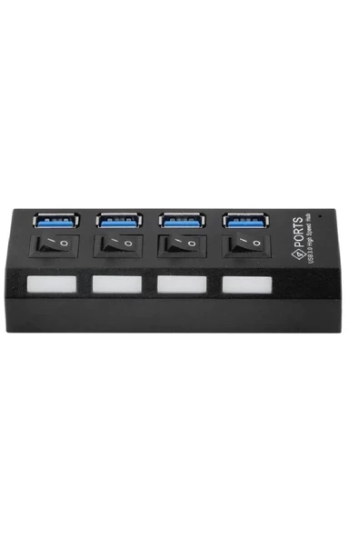 4 Port Usb Hub 2.0 Çoklayıcı Anahtarlı Işıklı Çoğaltıcı Switch - A10 - 3